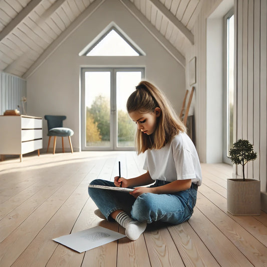 child girl reading a book design house